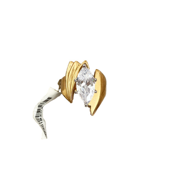 Cubic Zirconia Marquise Gold Plated Ring #7 - Picture 1 of 3